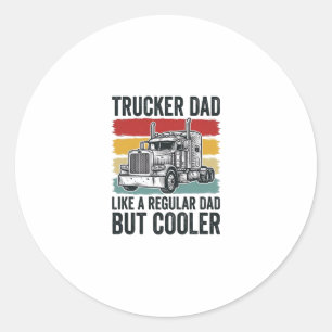 Vader van een Vrachtwagenchauffeur Als een Gewone  Ronde Sticker