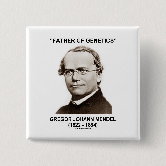 Vader van Genetics Gregor Johann Mendel Vierkante Button 5,1 Cm (Voorkant)