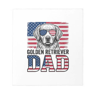 Vader van Golden Retriever Patriottische Vintage H Notitieblok