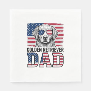 Vader van Golden Retriever Patriottische Vintage H Servet