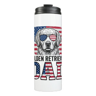 Vader van Golden Retriever Patriottische Vintage H Thermosbeker