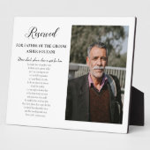 Vader van Groom Foto Beste Lord Memorial Wedding Fotoplaat (Zijkant)