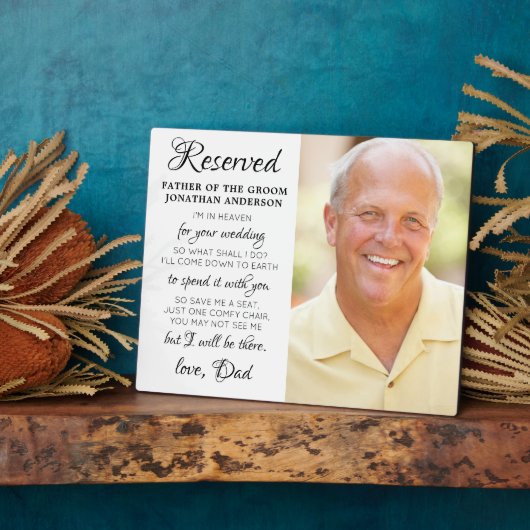 Vader van Groom Photo Heaven Memorial Wedding Fotoplaat (Zijkant)