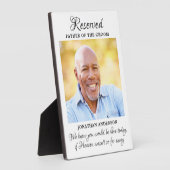 Vader van Groom Photo Heaven Memorial Wedding Fotoplaat (Zijkant)