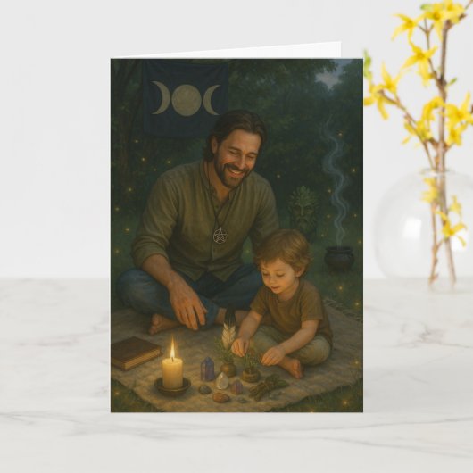 Vader van het bosje kaart (Gele Bloem)