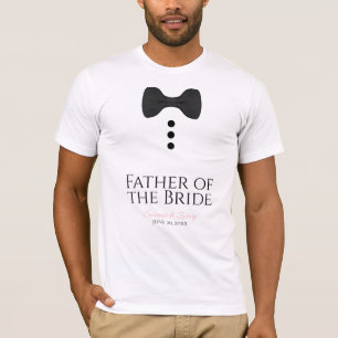 Vader van het Bride Black Stropdas Wedding T-shirt