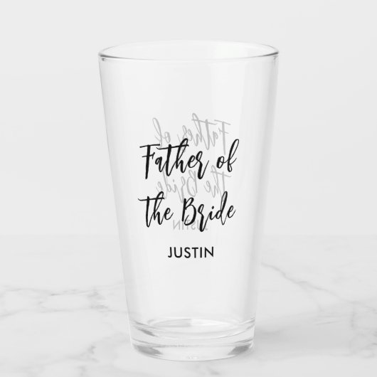Vader van het Bride Black White Wedding Glas (Achterkant)