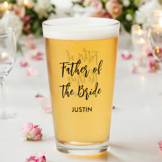 Vader van het Bride Black White Wedding Glas