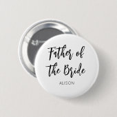 Vader van het Bride Black White Wedding Ronde Button 5,7 Cm (Voorkant /achterkant)