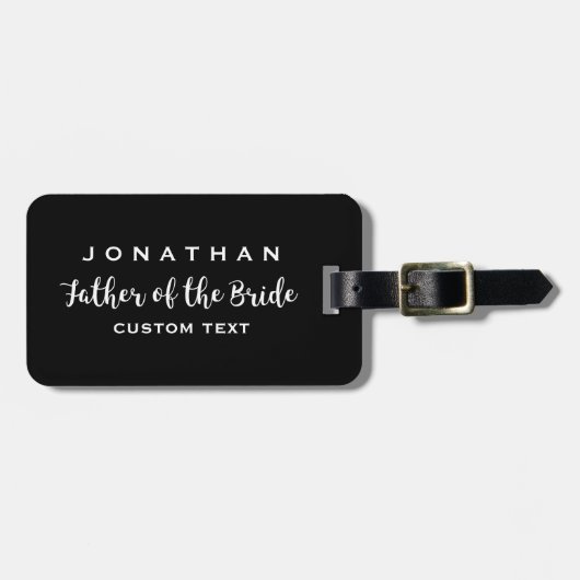 Vader van het Bride Custom Wedding Modern Monogram Bagagelabel (Voorkant horizontaal)