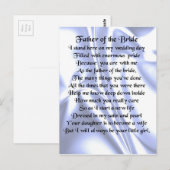 Vader van het Bride-gedicht - Blauwe zijde Briefkaart (Voorkant / Achterkant)