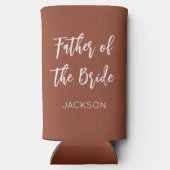 Vader van het bruin terracotta huwelijk seltzer blikjeskoeler (Achterkant)