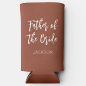 Vader van het bruin terracotta huwelijk seltzer blikjeskoeler (Voorkant)
