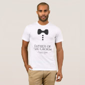 Vader van het Groom Black Stropdas Wedding T-shirt (Voorkant volledig)