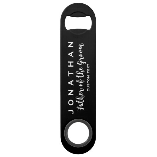 Vader van het Groom Custom Wedding Favor Monogram Speed Flessenopener (Voorkant)