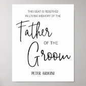 Vader van het Groom Memorial Reserved Seat Wedding Poster (Voorkant)