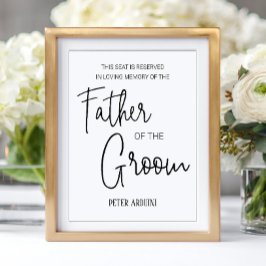 Vader van het Groom Memorial Reserved Seat Wedding Poster