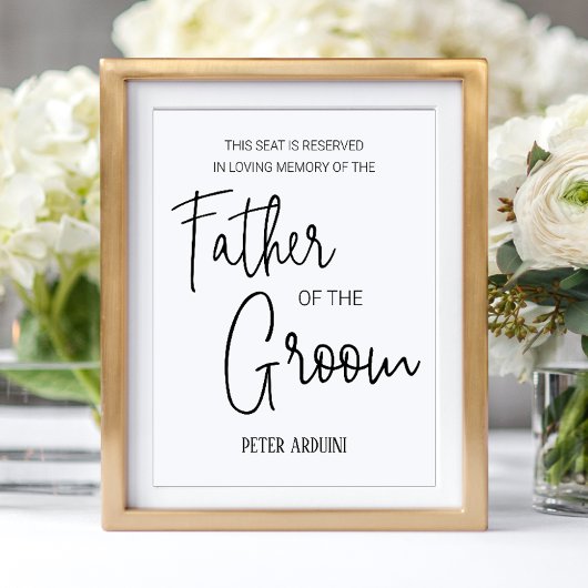 Vader van het Groom Memorial Reserved Seat Wedding Poster