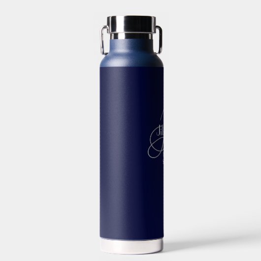 Vader van het groom Wedding Gift Cool Monogram Waterfles (Voorkant)