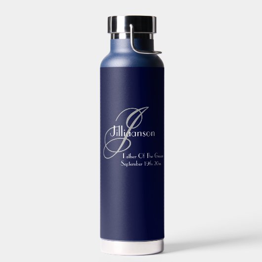 Vader van het groom Wedding Gift Cool Monogram Waterfles (Links)