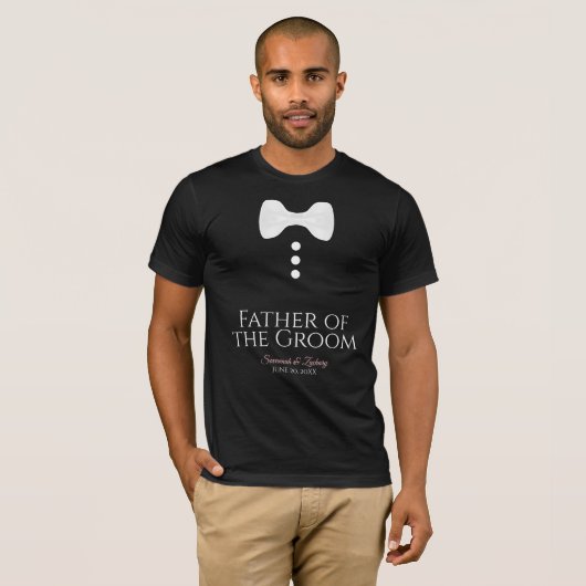 Vader van het Groom White Stropdas Wedding T-shirt (Voorkant volledig)