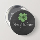 Vader van het Groom Wild Green Rozen Chalkboard Ronde Button 7,6 Cm (Voorkant /achterkant)