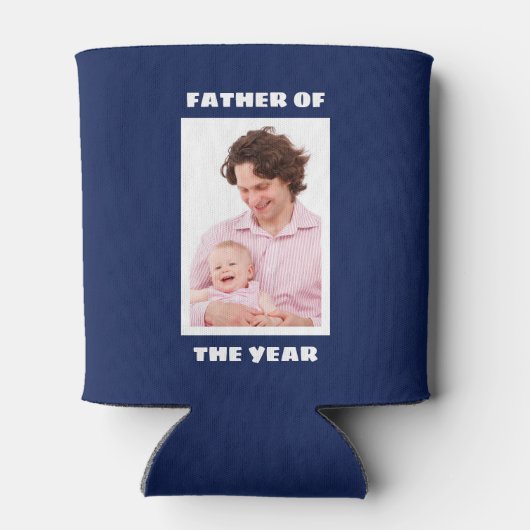 Vader van het Jaar Aangepaste Foto Papa Blikjeskoeler (Achterkant)