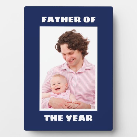 Vader van het Jaar Aangepaste Foto Papa Fotoplaat (voorkant)