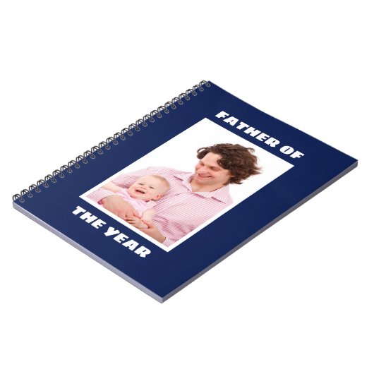 Vader van het Jaar Aangepaste Foto Papa Notitieboek (Linkerzijde)