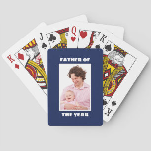 Vader van het Jaar Aangepaste Foto Papa Pokerkaarten