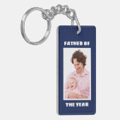 Vader van het Jaar Aangepaste Foto Papa Sleutelhanger (Voorkant Links)