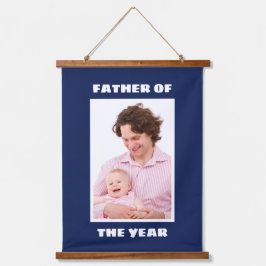 Vader van het Jaar Gepersonaliseerde Aangepaste Fo Hangend Wandkleed