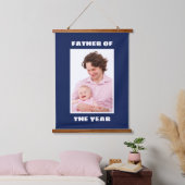 Vader van het Jaar Gepersonaliseerde Aangepaste Fo Hangend Wandkleed (Slaapkamer)