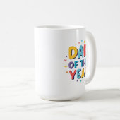 Vader van het jaar - Grappig Vaderdag cadeau Koffiemok (Voorkant rechts)