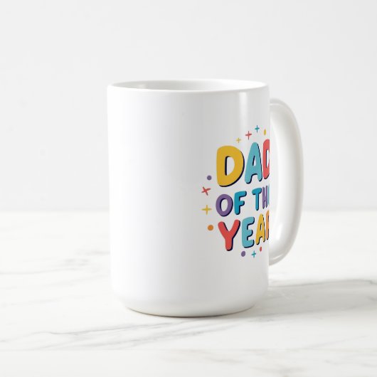 Vader van het jaar - Grappig Vaderdag cadeau Koffiemok (Voorkant rechts)