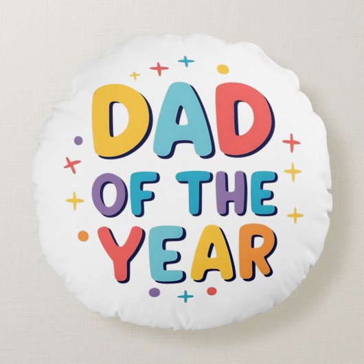 Vader van het jaar - Grappig Vaderdag cadeau Rond Kussen (Voorkant)