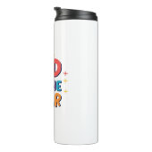 Vader van het jaar - Grappig Vaderdag cadeau Thermosbeker (Geroteerd rechts)