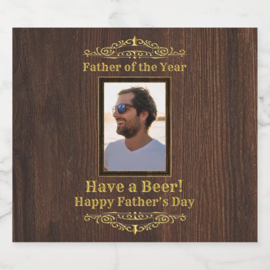 Vader van het Jaar Heb een Bier Fotosjabloon Bier Etiket (Enkel label)