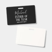 Vader van het JAAR PAPA Echtgenoot Man Aangepaste Badge (Voor- en achterkant)