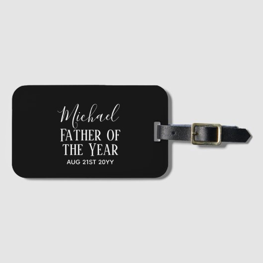 Vader van het JAAR PAPA Echtgenoot Man Aangepaste  Bagagelabel (Voorkant (horizontaal))