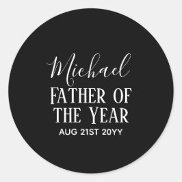 Vader van het JAAR PAPA Echtgenoot Man Aangepaste  Ronde Sticker