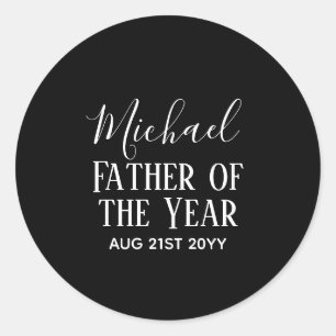 Vader van het JAAR PAPA Echtgenoot Man Aangepaste  Ronde Sticker