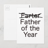 Vader van het jaar zwart blauw rood briefkaart (Voorkant / Achterkant)