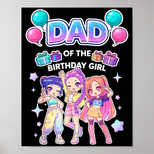 Vader van het jarige meisje schattige chibi kpop g poster (Voorkant)