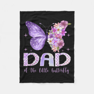 Vader van het Kleine Vlindermeisje dat 1 jaar word Fleece Deken