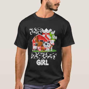 Vader van het meisje dat jarig is Koe Boerderij Di T-shirt