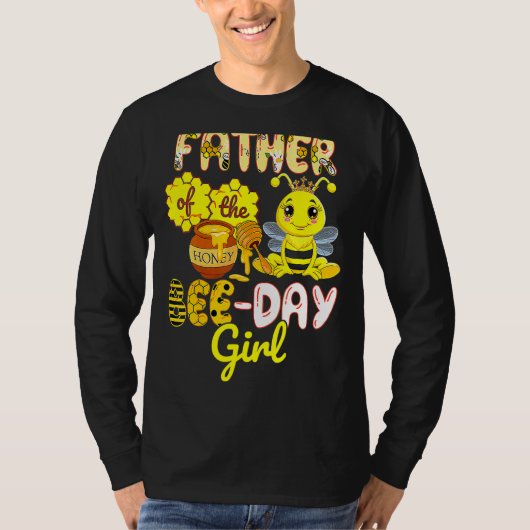 Vader van het meisje van de eerste dag van de bije t-shirt (Voorkant)
