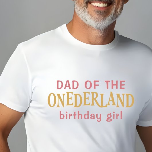 Vader van het verjaardagsmeisje Alice in Wonderlan T-shirt