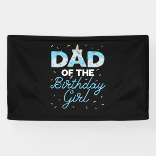 Vader van het verjaardagsmeisje - Eenhoorn Donut G Spandoek
