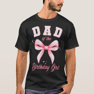 Vader Van Het Verjaardagsmeisje Roze Bloemendessin T-shirt